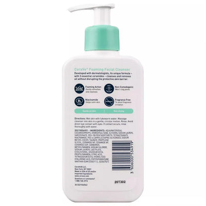 CeraVe Foaming Facial Cleanser for Normal to Oily Skin