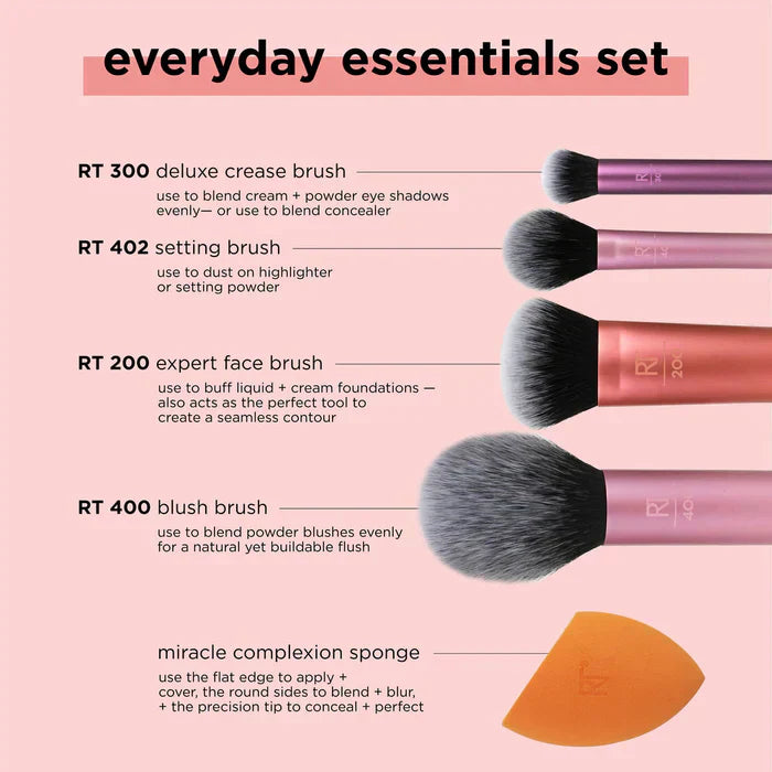 Real Techniques Everyday Essentials Brush & Sponge Set