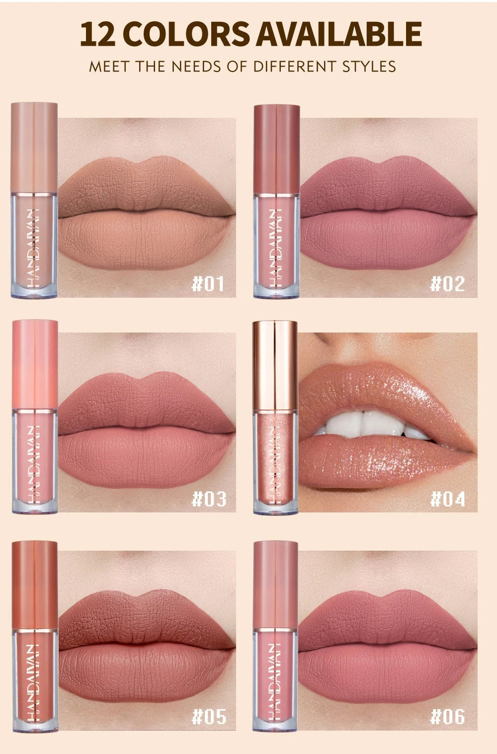 12Pcs/Box Matte Liquid Lipstick