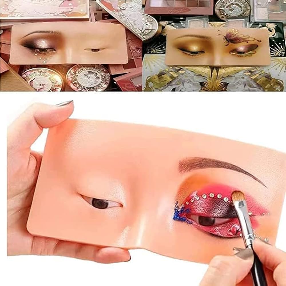 Silicone 3D Eye Makeup Practice Board | Reusable Eyelash & Eyeshadow Training Model for Beginners & Professionals