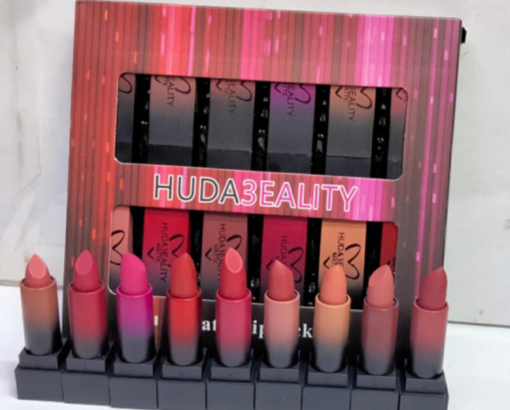 HUDA BEAUTY 12PCS -Matte Lipstick Set – Long Lasting, Waterproof, Highly Pigmented Lipsticks Gift Pack