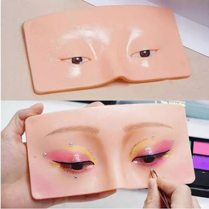 Silicone 3D Eye Makeup Practice Board | Reusable Eyelash & Eyeshadow Training Model for Beginners & Professionals